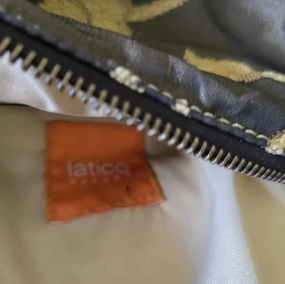 Latico Hobo Bag Embroidered Floral Brown Leather Trim Small Shoulder Purse - Picture 7 of 16